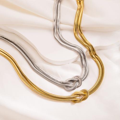 Edelstahl Schmuck Halskette, 316 Edelstahl, plattiert, Doppelschicht & Modeschmuck & für Frau, keine, frei von Nickel, Blei & Kadmium, Länge ca. 13-16 ZollInch, verkauft von PC