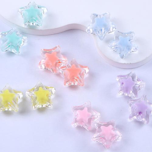 Acrylic Jewelry Beads, Star, DIY, more colors for choice, 15mm, Hole:Approx 2mm, Approx 10PCs/Bag, Sold By Bag