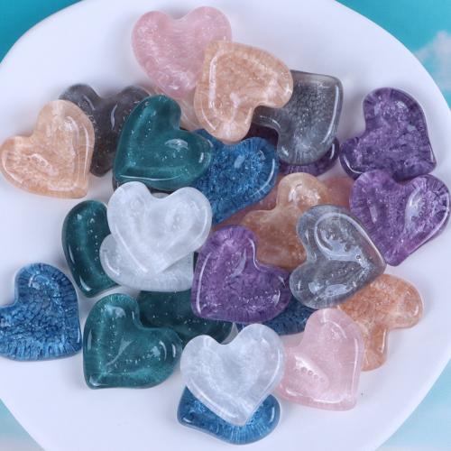 Mobile Phone DIY Decoration, Plastic, Heart, epoxy gel, more colors for choice, 31x29mm, Approx 10PCs/Bag, Sold By Bag
