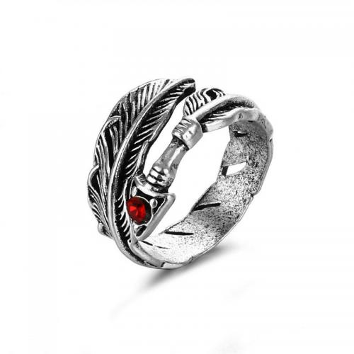 Tibetan Style Finger Ring, plated, fashion jewelry & Unisex & with rhinestone, nickel, lead & cadmium free, 23x11mm, Sold By PC