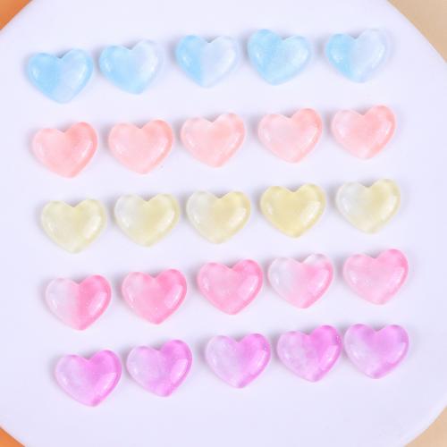 Mobile Phone DIY Decoration, Resin, Heart, epoxy gel, more colors for choice, 15x18mm, Approx 10PCs/Bag, Sold By Bag
