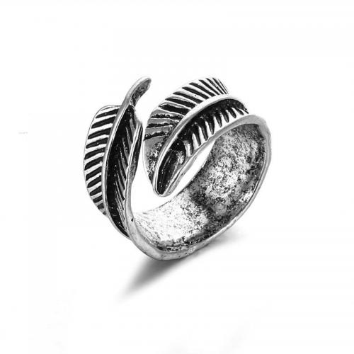 Tibetan Style Finger Ring, Feather, plated, fashion jewelry & Unisex, original color, nickel, lead & cadmium free, 23x23mm, Sold By PC