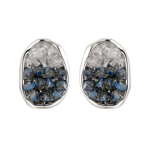 Brass Stud Earring with Crystal plated for woman Sold By Pair