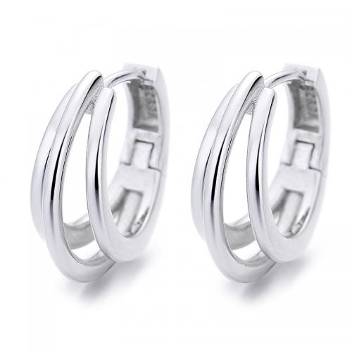 925 Sterling Silver Hoop Earrings, Tulip, plated, for woman, more colors for choice, 16x17.30mm, Sold By Pair