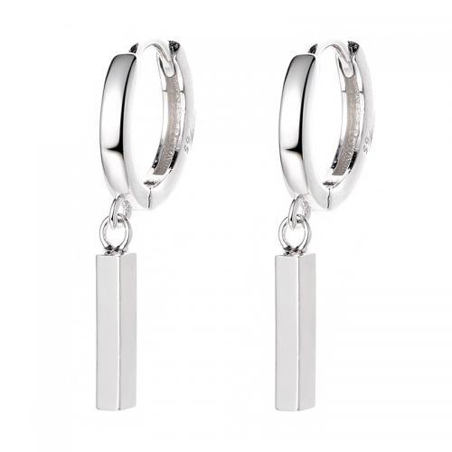 Huggie Hoop Drop Earring, 925 Sterling Silver, plated, for woman, more colors for choice, 24mm, Sold By Pair
