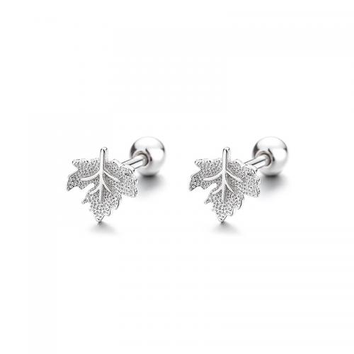 925 Sterling Silver Stud Earrings, plated, for woman, more colors for choice, 6x5.80mm, Sold By Pair