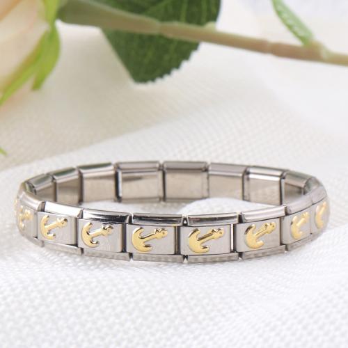 Stainless Steel Jewelry Bracelet 304 Stainless Steel fashion jewelry & Unisex gold nickel lead & cadmium free Length Approx 18 cm Sold By PC