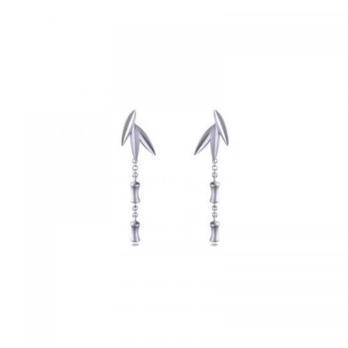 925 sterling zilver Drop Earring, Bamboe, zandstralen, mode sieraden & voor vrouw, zilver, 10.30x39.50mm, Verkocht door pair