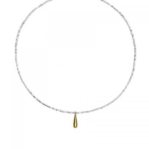 Argent sterling 925 collier, avec 2inch chaînes de rallonge, larme, Placage, Vintage & pour femme, plus de couleurs à choisir, Longueur:Environ 15 pouce, Vendu par PC