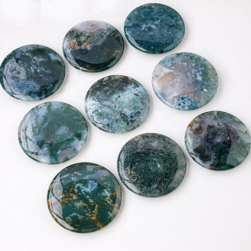 Moss Agate Decoration, Flat Round, decoration length 50-60mm, Sold By PC