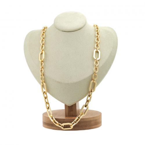 Messingkette Halskette, Messing, Mond, plattiert, Modeschmuck & für Frau, keine, frei von Nickel, Blei & Kadmium, Länge:ca. 38 cm, verkauft von PC