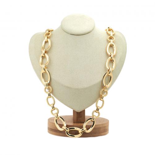 Brass Chain Necklace plated fashion jewelry & for woman nickel lead & cadmium free Length Approx 38 cm Sold By PC