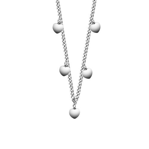 Rustfrit stål smykker halskæde, 304 rustfrit stål, Heart, mode smykker & forskellige stilarter for valg & for kvinde, nikkel, bly & cadmium fri, u00b7, Længde Ca. 15.75 inch, Solgt af PC