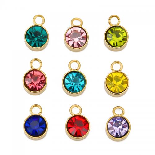 Stainless Steel Pendants 304 Stainless Steel DIY & micro pave cubic zirconia Sold By Bag