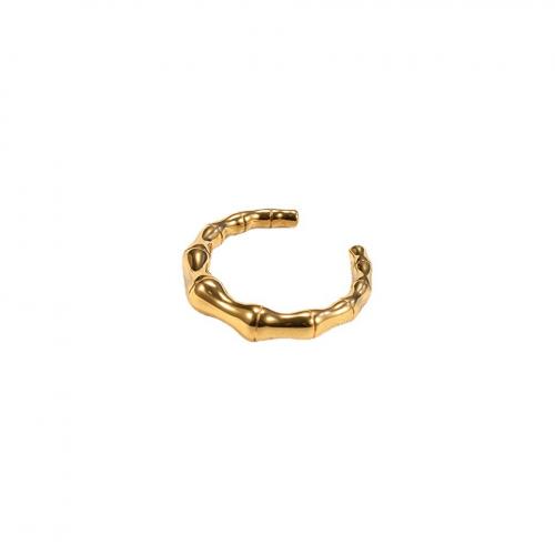 Anel de dedo de aço de partículas, Partículas de aço, 18K banhado a ouro, joias de moda & para mulher, dourado, inner diameter 17mm, vendido por PC