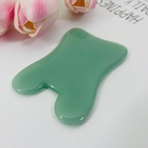 Bijoux de massage, verre, vert, 53x75mm, Vendu par PC