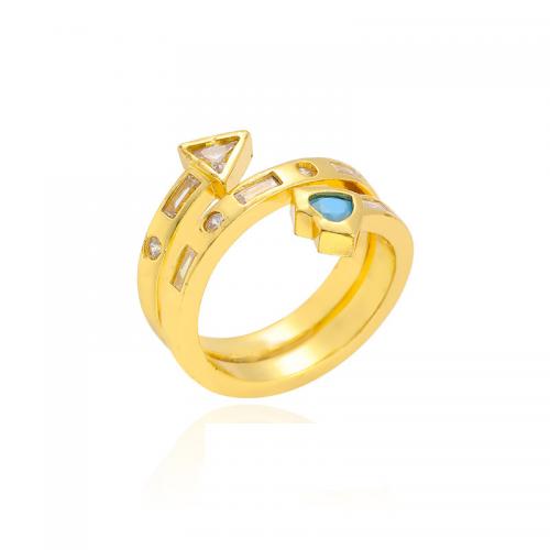 Kubisk Circonia Micro bane messing Ring, Heart, guldfarve belagt, Micro Pave cubic zirconia & for kvinde, flere farver til valg, nikkel, bly & cadmium fri, Solgt af PC