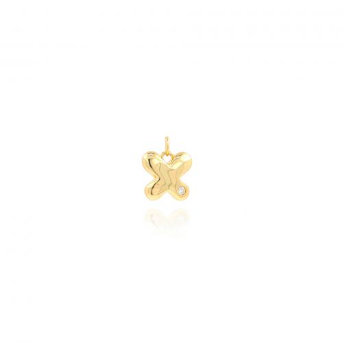 Cubic Zirconia Micro Pave Brass Pendant, Butterfly, 18K gold plated, fashion jewelry & DIY & micro pave cubic zirconia, nickel, lead & cadmium free, 15x13x4.50mm, Sold By PC