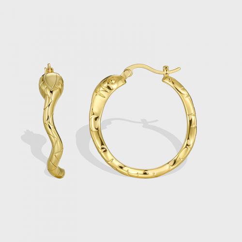 Asymmetric Earrings, Brass, Snake, plated, fashion jewelry, golden, nickel, lead & cadmium free, Sold By Pair