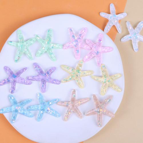 Mobile Phone DIY Decoration, Resin, Starfish, epoxy gel, more colors for choice, 35x41mm, Approx 10PCs/Bag, Sold By Bag