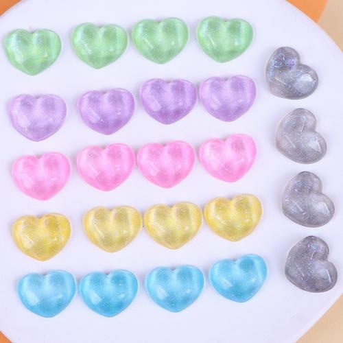 Mobile Phone DIY Decoration, Resin, Heart, epoxy gel, more colors for choice, 18x21mm, Approx 10PCs/Bag, Sold By Bag
