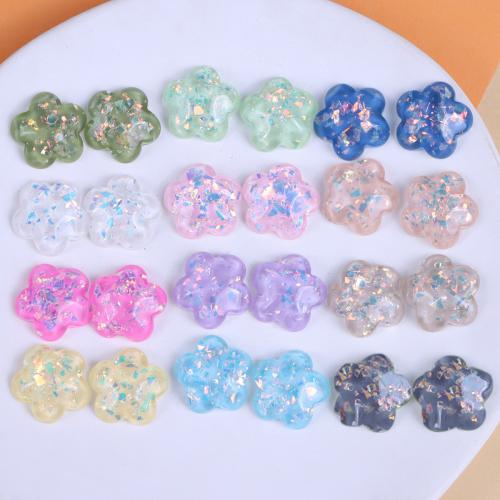 Mobile Phone DIY Decoration, Resin, Flower, epoxy gel, more colors for choice, 20mm, Approx 10PCs/Bag, Sold By Bag
