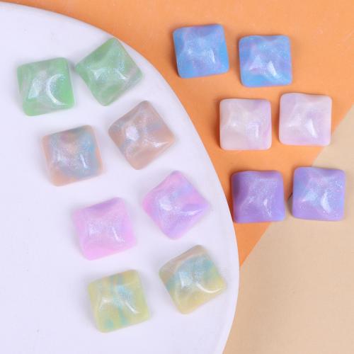 Mobile Phone DIY Decoration, Resin,  Square, epoxy gel, more colors for choice, 16mm, Approx 10PCs/Bag, Sold By Bag