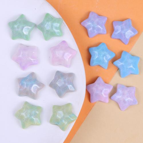 Mobile Phone DIY Decoration, Resin, Star, epoxy gel, more colors for choice, 21mm, Approx 10PCs/Bag, Sold By Bag