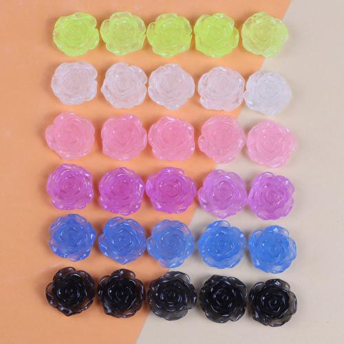 Celular Kit DIY, resina, Rose, adesivo epóxi & luminosa, Mais cores pare escolha, 20mm, Aprox 10PCs/Bag, vendido por Bag