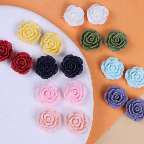 Mobile Phone DIY Decoration, Resin, Rose, epoxy gel & matte, more colors for choice, 20mm, Approx 10PCs/Bag, Sold By Bag