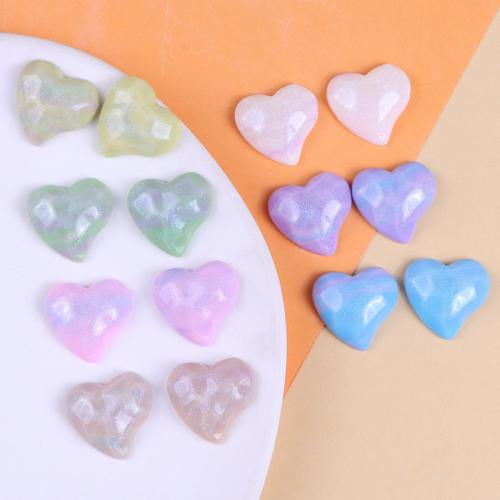 Mobile Phone DIY Decoration, Resin, Heart, epoxy gel, more colors for choice, 20x21mm, Approx 10PCs/Bag, Sold By Bag