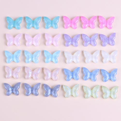 Mobile Phone DIY Decoration, Resin, Butterfly, epoxy gel, more colors for choice, 17.50x22mm, Approx 10PCs/Bag, Sold By Bag