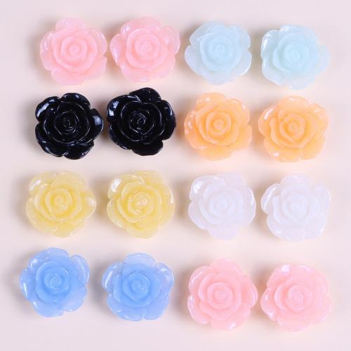 Mobile Phone DIY Decoration, Resin, Rose, epoxy gel, more colors for choice, 23x24mm, Approx 10PCs/Bag, Sold By Bag