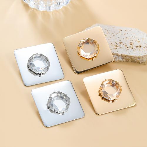 Zinc Alloy Stud Earring with Resin Square plated fashion jewelry & for woman nickel lead & cadmium free Sold By Pair