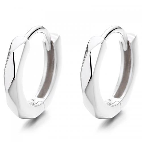 925 Sterling Silver Hoop Earrings, plated, for woman, more colors for choice, 11.30x12.70mm, Sold By Pair