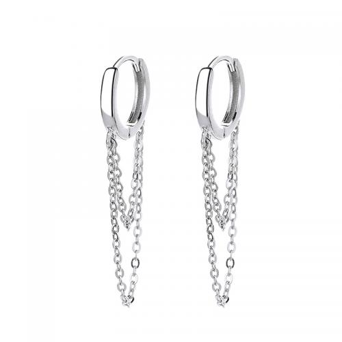 925 Sterling Silver Drop &  Dangle Earrings, plated, for woman, more colors for choice, 34mm, Sold By Pair
