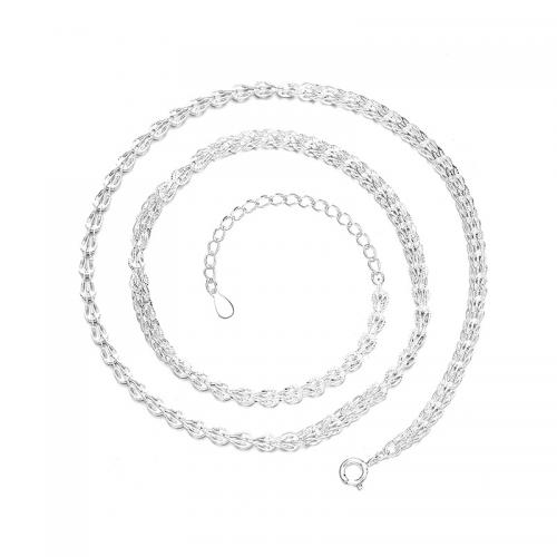 925 Sterling Silver Necklaces, with 5CM extender chain, plated, for woman, more colors for choice, Length:Approx 40 cm, Sold By PC