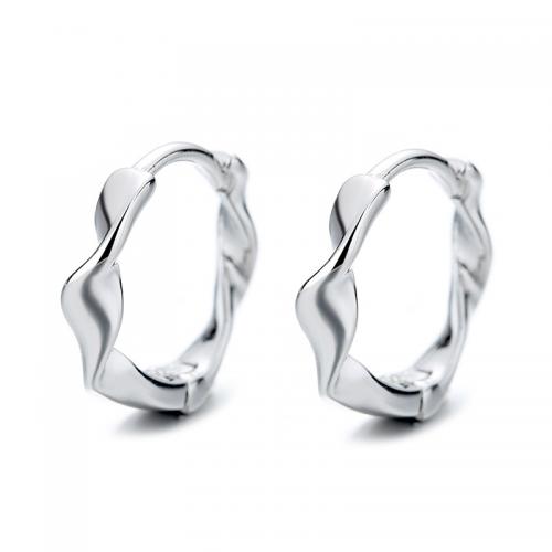 925 Sterling Silver Hoop Earrings plated for woman The diameter is about 8.7 mm Sold By Pair