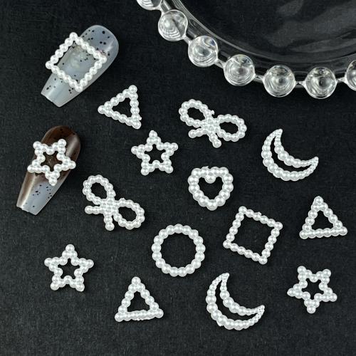 3D Nail Art Decoratie, Hars, mode sieraden & verschillende stijlen voor de keuze & voor vrouw, wit, 50pC's/Bag, Verkocht door Bag