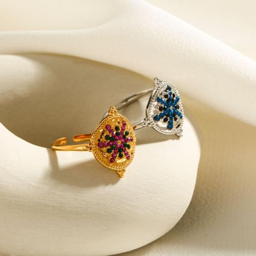 Ring Finger Titantium stali, biżuteria moda & mikro utorować cyrkonia & dla kobiety, dostępnych więcej kolorów, inner diameter 17mm, sprzedane przez PC