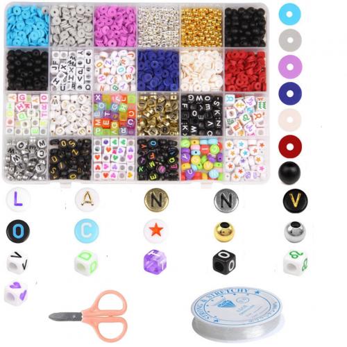 DIY Jewelry Supplies, Polymer Clay, with Plastic Box & Crystal Thread & Resin, different size for choice, more colors for choice, Sold By Box