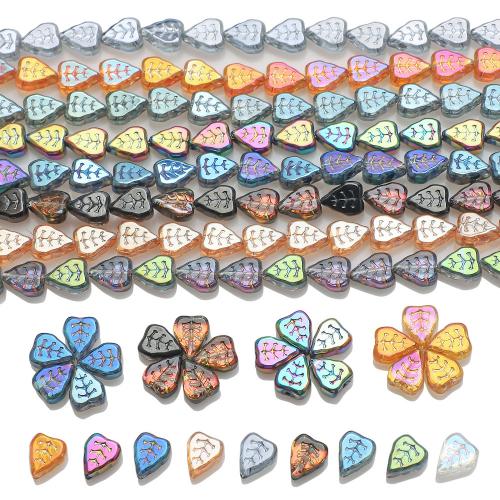 Fashion Glass Beads, Leaf, DIY, more colors for choice, 8x10mm, 30PCs/Bag, Sold By Bag
