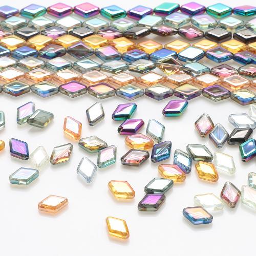 Fashion Glass Beads, Rhombus, DIY, more colors for choice, 11x15mm, 20PCs/Bag, Sold By Bag