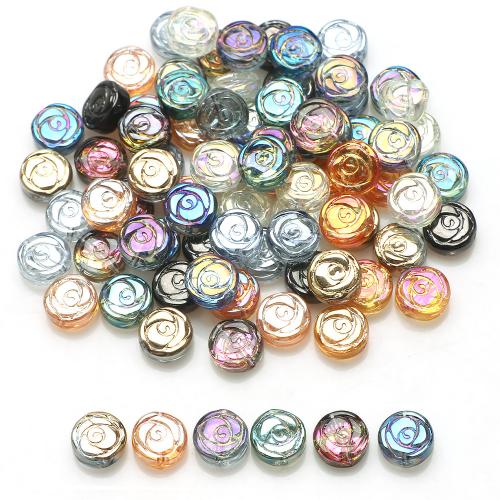Fashion Glass Beads Flat Round DIY 10mm Sold By Bag