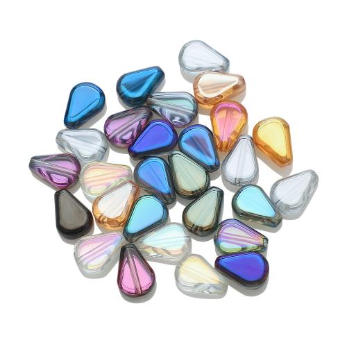 Perles en verre de mode, larme, DIY, plus de couleurs à choisir, 8x11mm, 30PC/sac, Vendu par sac