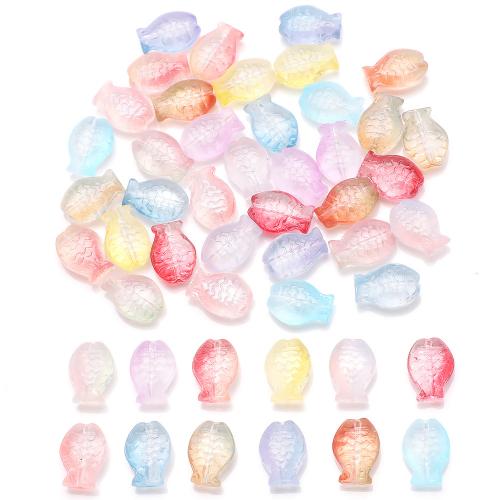 Perles en verre de mode, poisson, DIY, plus de couleurs à choisir, 10x14mm, 30PC/sac, Vendu par sac
