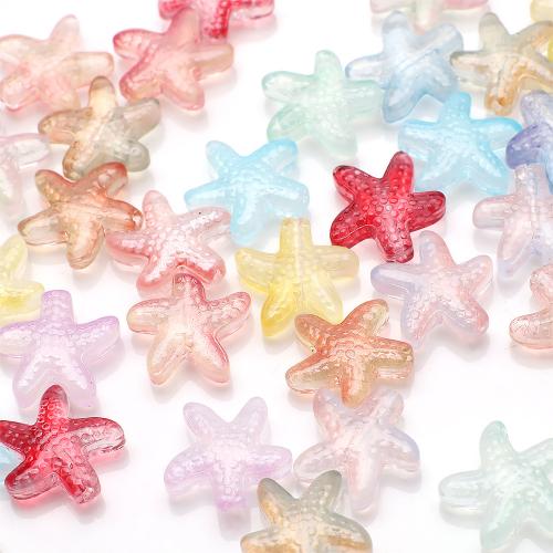 Fashion Glass Beads, Starfish, DIY, more colors for choice, 13x14mm, 30PCs/Bag, Sold By Bag