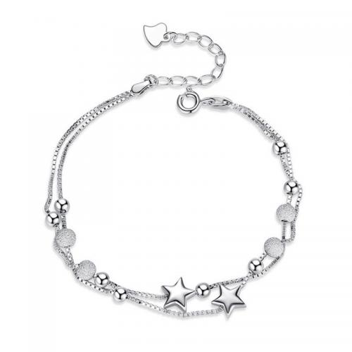 925 Sterling Silver Bangle Bracelet, with 4CM extender chain, plated, for woman, silver color, Length:Approx 16 cm, Sold By PC