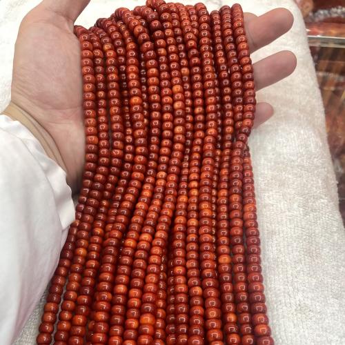 Natural Coral Beads, Rondelle, red, 7x5mm, Hole:Approx 0.5mm, Length:Approx 16 Inch, 10Strands/Lot, Approx 83PCs/Strand, Sold By Lot