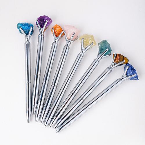 Gemstone Ballpoint Pen with Zinc Alloy plated 145mm Sold By PC